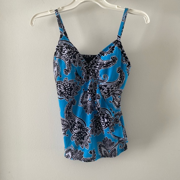 Deep Blue Paisley Swim Top - Picture 1 of 4